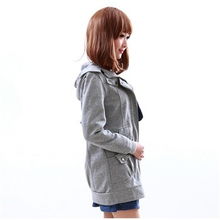 新瓏新秋裝韓版休閑中長款帶帽蕾絲衛衣外套 時尚與舒適的完美融合